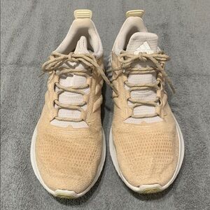 Adidas Tan and White Running Shoes